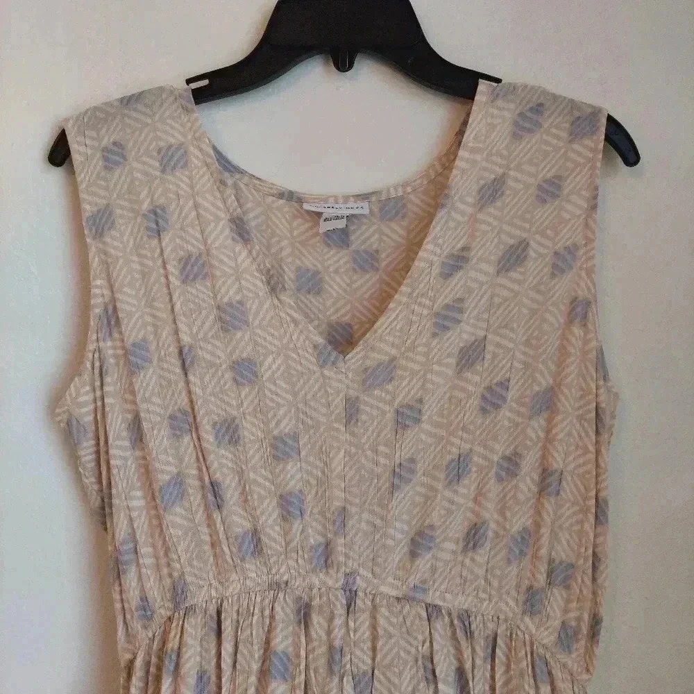 Sincerely Jules Women’s Cream Casual Sleeveless Tiered Dress 100% Rayon XL - Picture 3 of 7